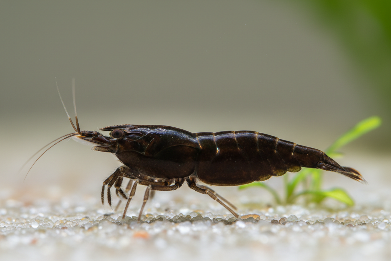 Neocaridina (Chocolate Black)-side angle