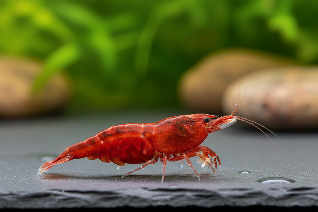 Neocaridina (Fire Red)-Side angle