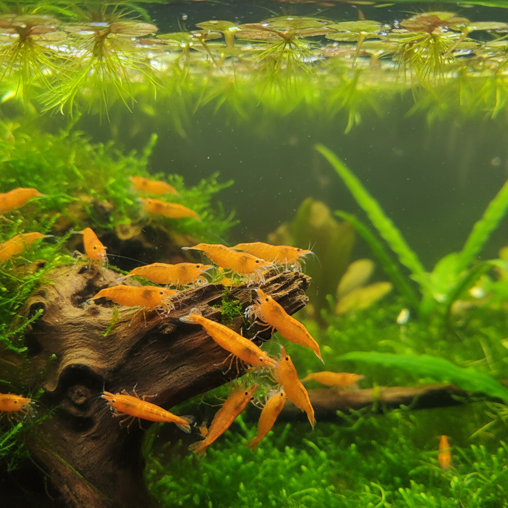 Neocaridina (Orange Pumpkin)-group shot