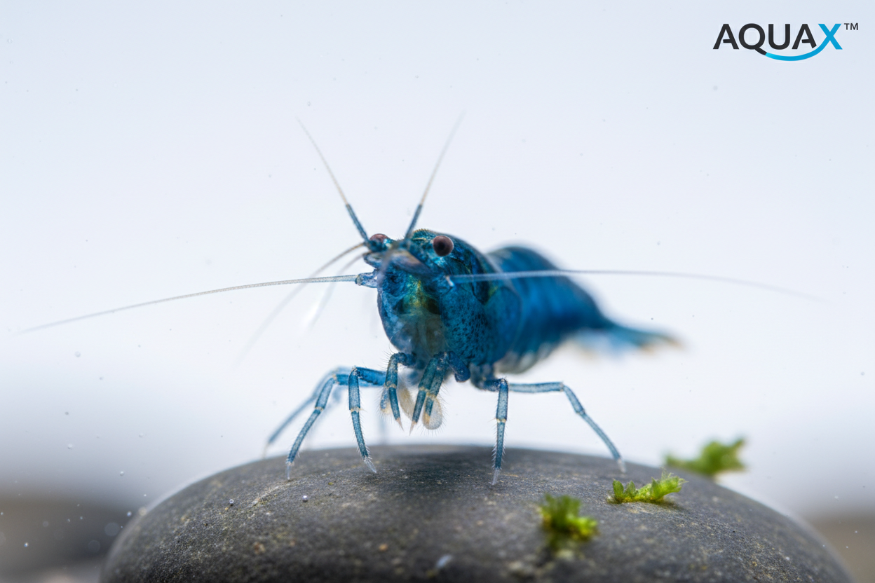 Neocaridina shrimp (Bluedream) Hero Shot-add watermark AQUAX™ top right corner of image