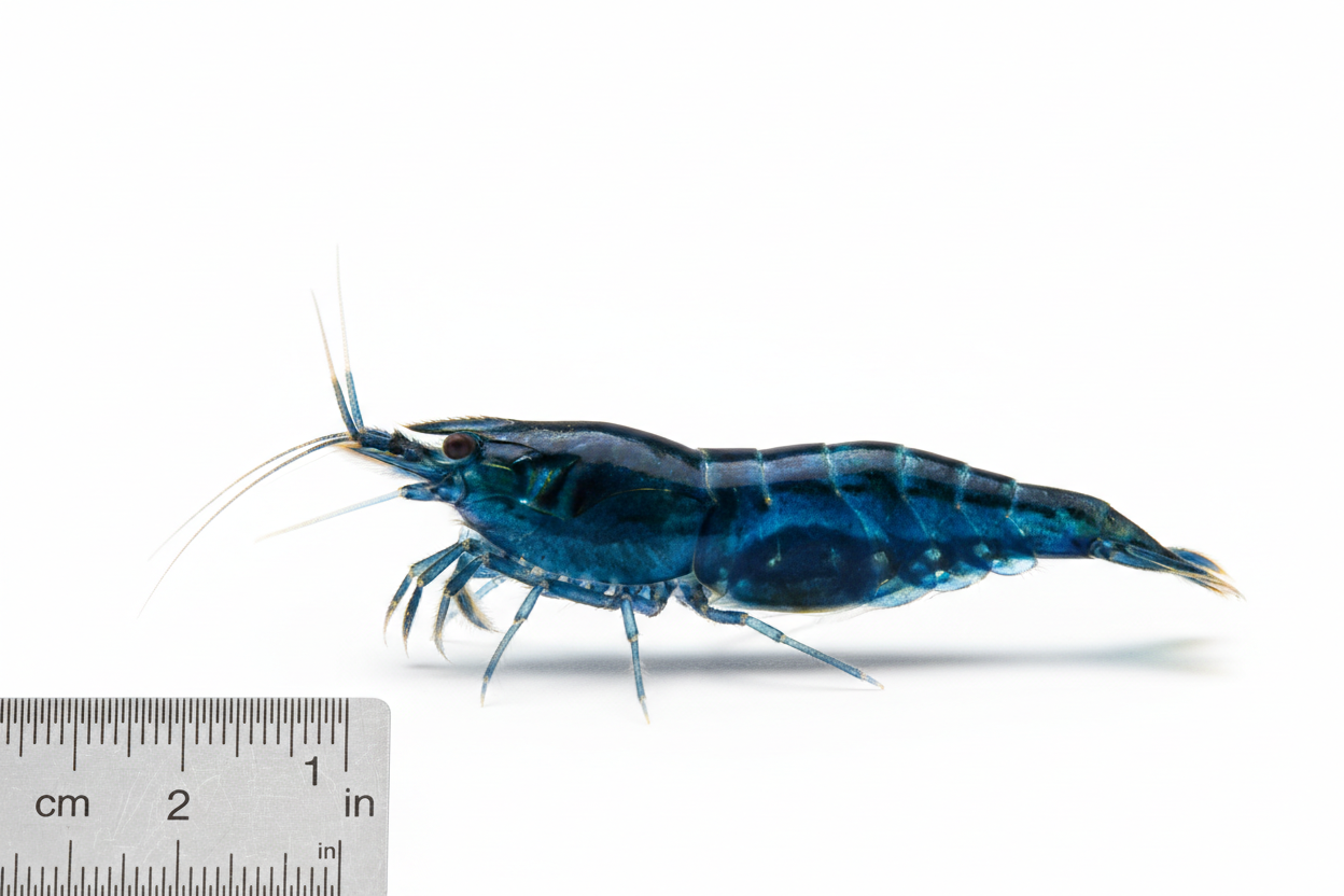 Neocaridina Shrimp (Bluedream)-Scale reference 