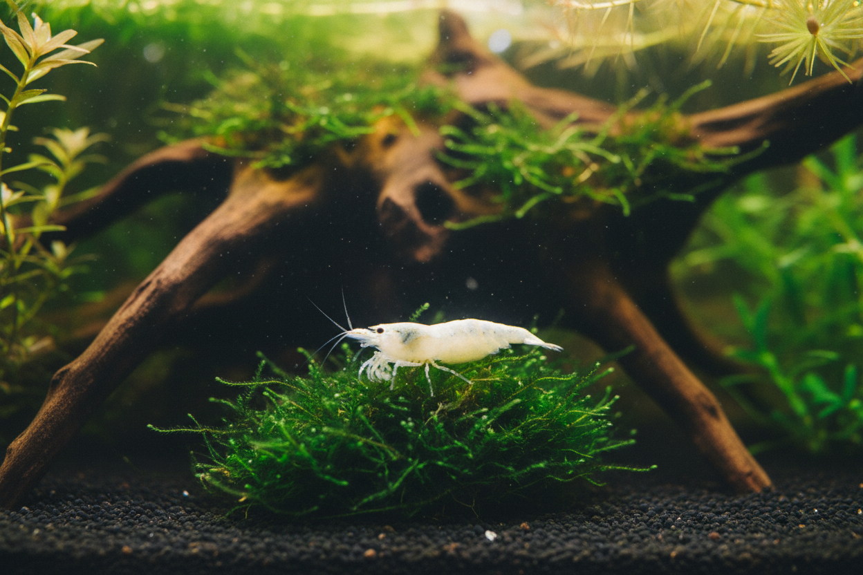 Neocaridina (Snowball)-inside environment/tank so it looks legit to buyer's